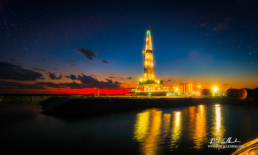Evening Reflection Artist: Bob Callender - Bob Callender Fine Art oil and gas art