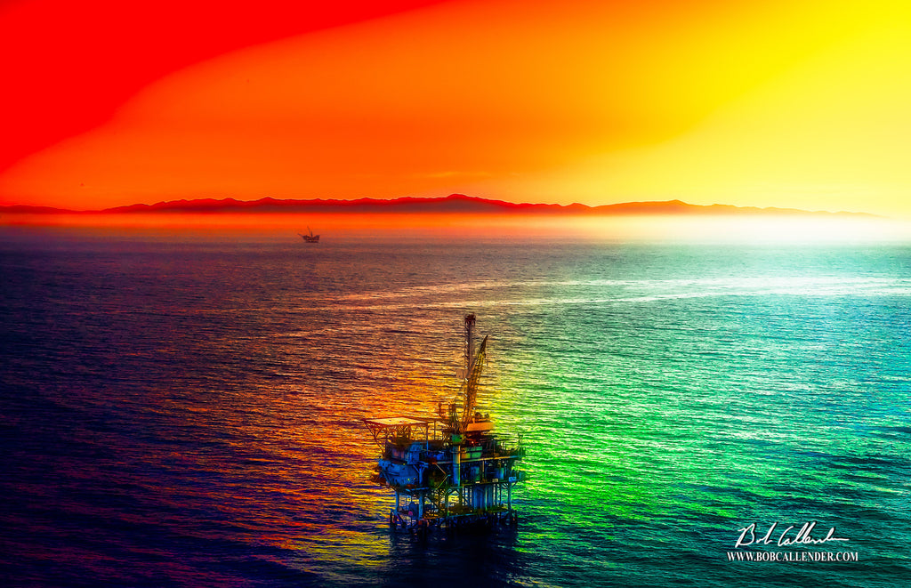 Offshore in the Emerald Sea Artist: Bob Callender - Bob Callender Fine Art oil and gas art