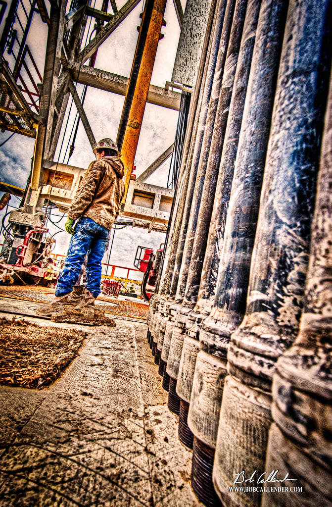 Pipe in the Rack Artist: Bob Callender - Bob Callender Fine Art oil and gas art