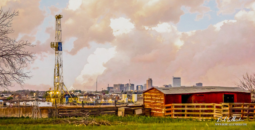 Backyard Drillin' by Bob Callender - Bob Callender Fine Art oil and gas art