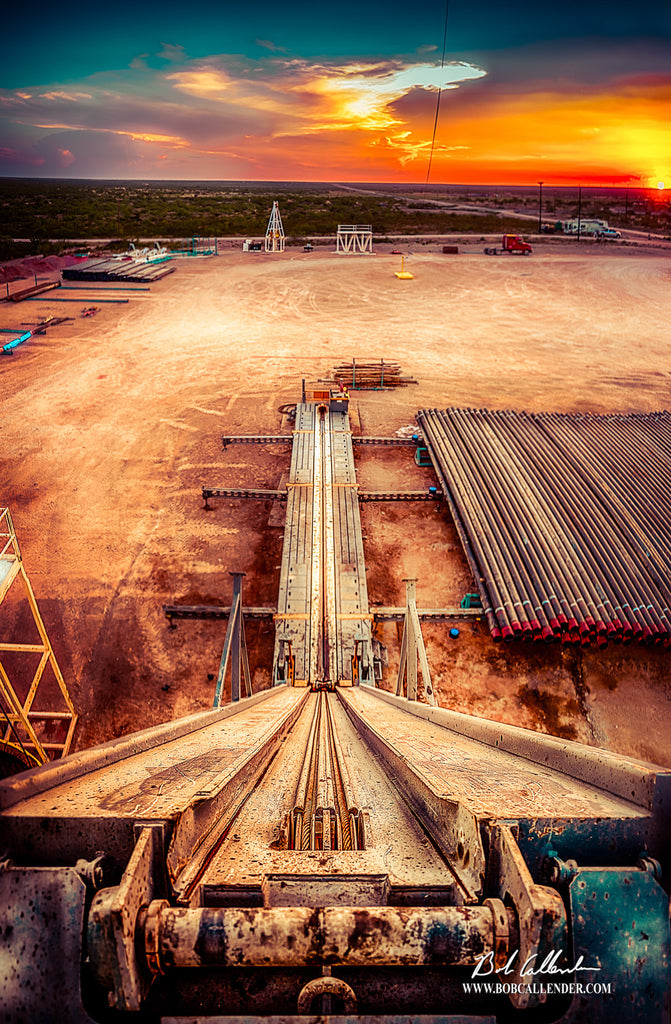 Evening Slide Artist: Bob Callender - Bob Callender Fine Art oil and gas art