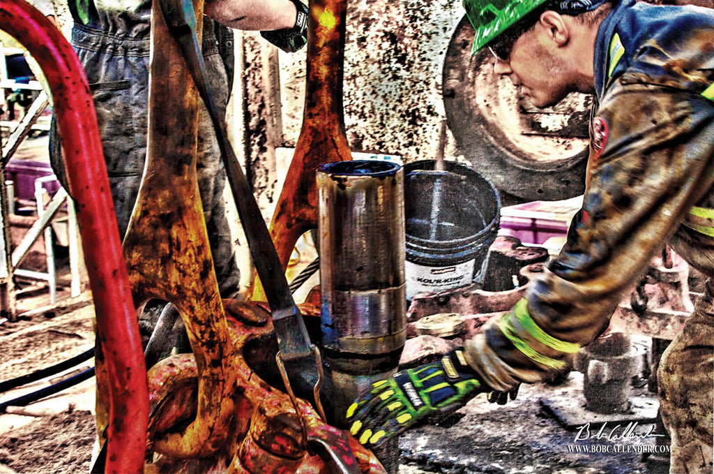 Greasing the Pipe Artist: Bob Callender - Bob Callender Fine Art oil and gas art